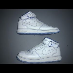 RARE Nike Air Force 1 Blue-white Sz 4 Youth